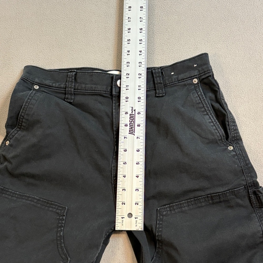 Hollister Pants Mens 30x32 Black Baggy Carpenter Cargo Double Knee Utility Work - Picture 5 of 8